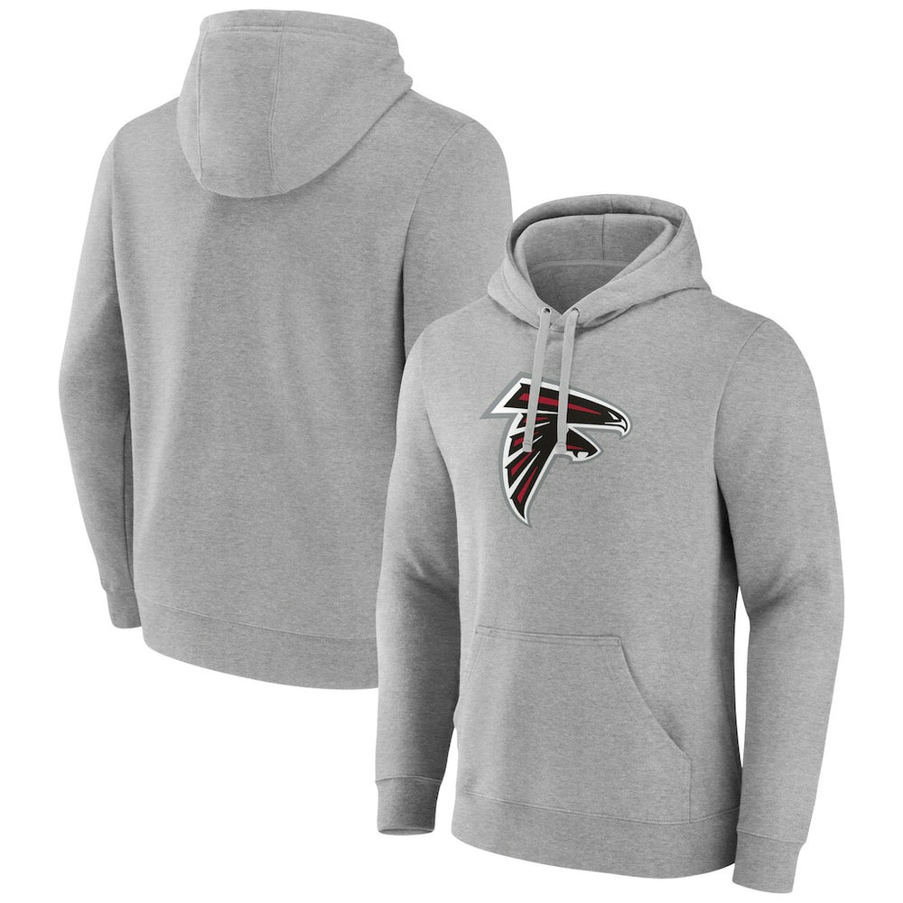Atlanta Falcons Primary Team Logo Fitted Pullover Hoodie Heather Gray | NFL