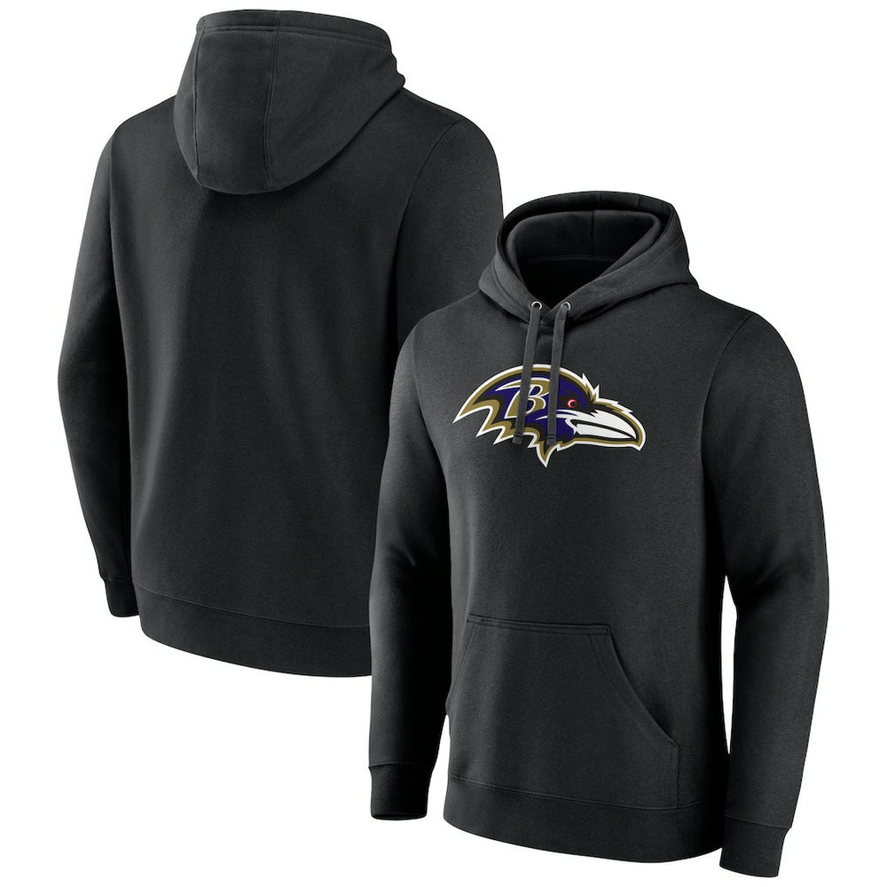 Baltimore Ravens Primary Team Logo Fitted Pullover Hoodie Black | NFL