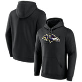 Baltimore Ravens Primary Team Logo Fitted Pullover Hoodie Black | NFL