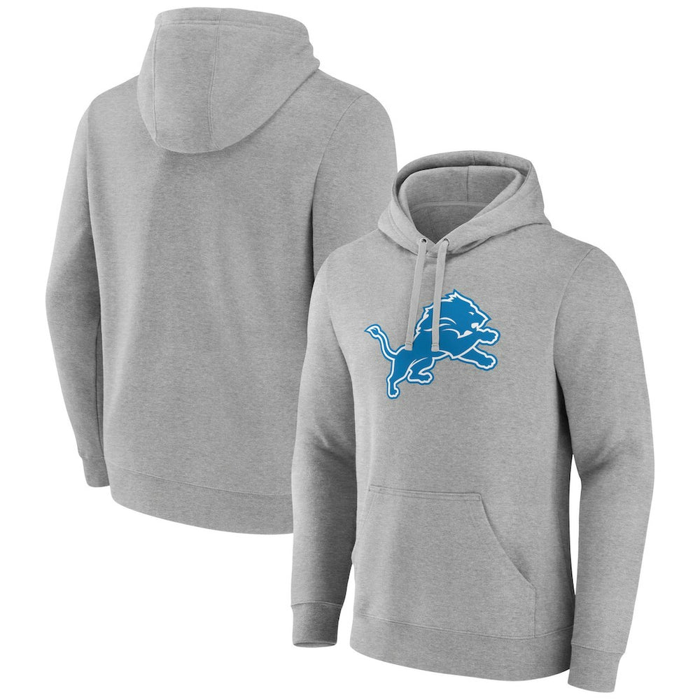 Detroit Lions Primary Team Logo Fitted Pullover Hoodie Heather Gray | NFL
