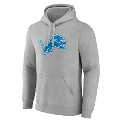 Detroit Lions Primary Team Logo Fitted Pullover Hoodie Heather Gray | NFL