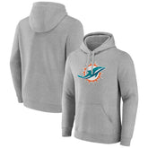 Miami Dolphins Primary Team Logo Fitted Pullover Hoodie Heather Gray | NFL