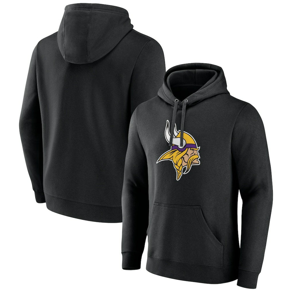 Minnesota Vikings Primary Team Logo Fitted Pullover Hoodie Black | NFL