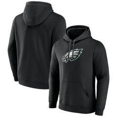 Philadelphia Eagles Primary Team Logo Fitted Pullover Hoodie Black | NFL