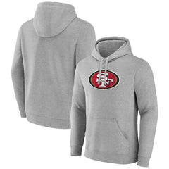 San Francisco 49ers Primary Team Logo Fitted Pullover Hoodie Heather Gray | NFL