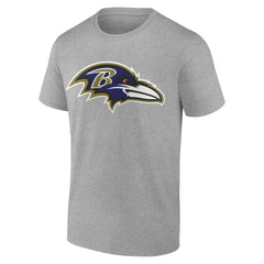 Baltimore Ravens Primary Logo T-Shirt Heather Gray | Fanatics