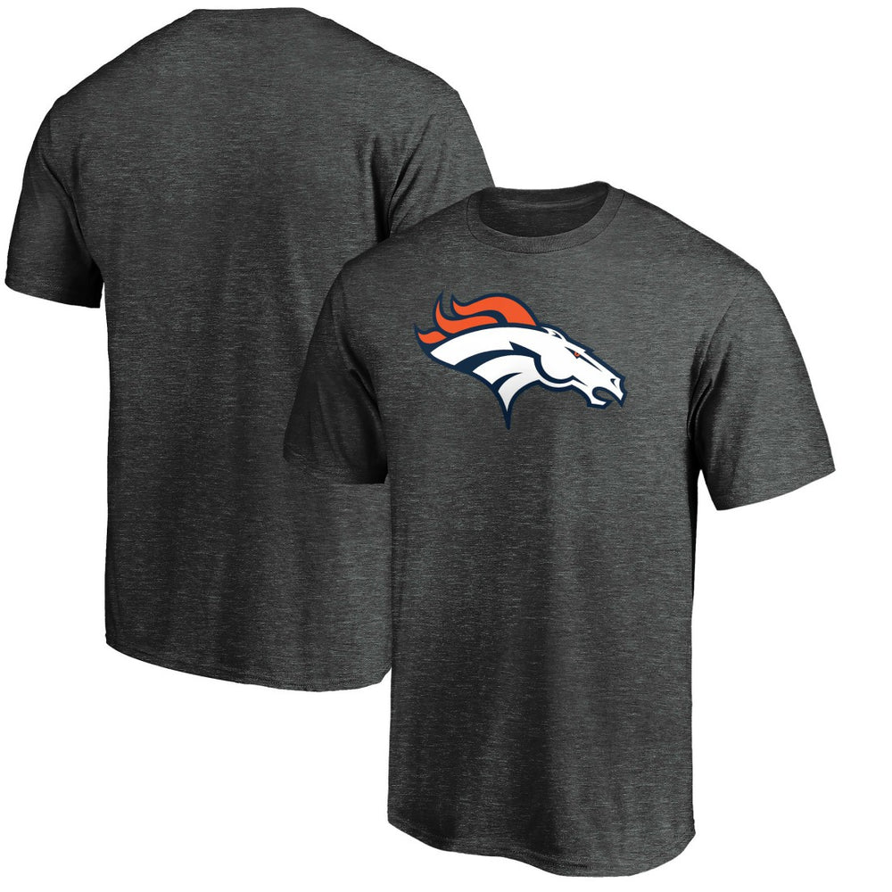 Denver Broncos Primary Logo T-Shirt Heather Charcoal | Fanatics