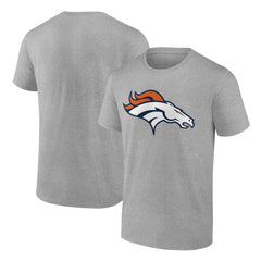 Denver Broncos Primary Logo T-Shirt Heather Gray | Fanatics