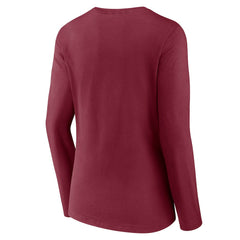 Washington Commanders Women's Primary Team Logo Long Sleeve V-Neck T-Shirt Burgundy | NFL