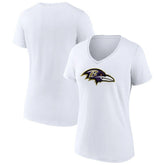 Baltimore Ravens Women's Primary Team Logo V-Neck T-Shirt White | NFL