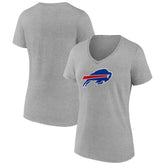 Buffalo Bills Women's Primary Team Logo V-Neck T-Shirt Heather Gray | NFL