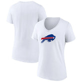 Buffalo Bills Women's Primary Team Logo V-Neck T-Shirt White | NFL