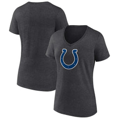Indianapolis Colts Women's Primary Team Logo V-Neck T-Shirt Charcoal | NFL