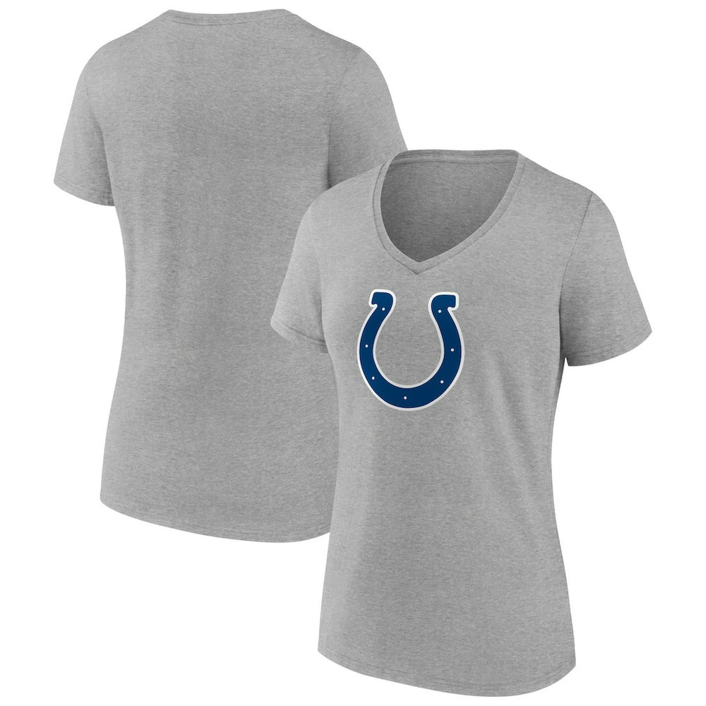 Indianapolis Colts Women's Primary Team Logo V-Neck T-Shirt Heather Gray | NFL