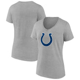 Indianapolis Colts Women's Primary Team Logo V-Neck T-Shirt Heather Gray | NFL