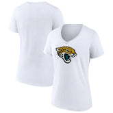 Jacksonville Jaguars Women's Primary Team Logo V-Neck T-Shirt White | NFL