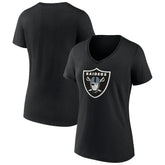 Las Vegas Raiders Women's Primary Team Logo V-Neck T-Shirt Black | NFL