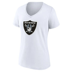 Las Vegas Raiders Women's Primary Team Logo V-Neck T-Shirt White | NFL