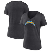 Los Angeles Chargers Women's Primary Team Logo V-Neck T-Shirt Charcoal | NFL