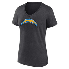 Los Angeles Chargers Women's Primary Team Logo V-Neck T-Shirt Charcoal | NFL