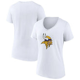 Minnesota Vikings Women's Primary Team Logo V-Neck T-Shirt White | NFL