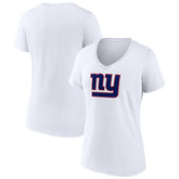 New York Giants Women's Primary Team Logo V-Neck T-Shirt White | NFL