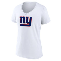 New York Giants Women's Primary Team Logo V-Neck T-Shirt White | NFL
