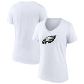 Philadelphia Eagles Women's Primary Team Logo V-Neck T-Shirt White | NFL