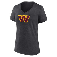 Washington Commanders Women's Primary Team Logo V-Neck T-Shirt Charcoal | NFL