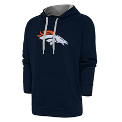 Denver Broncos Antigua Victory Chenille Pullover Hoodie Navy | NFL