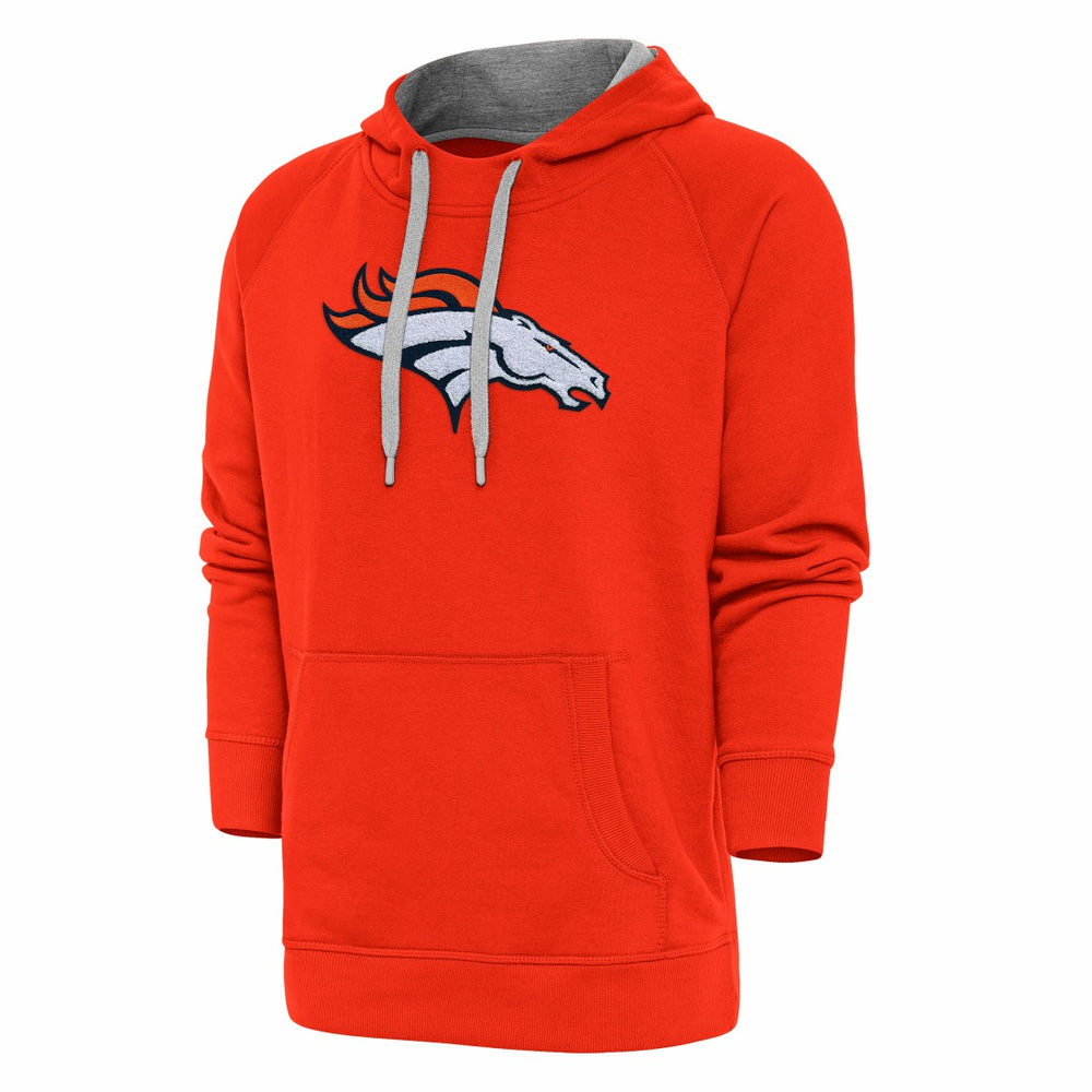 Denver Broncos Antigua Victory Chenille Pullover Hoodie Orange | NFL