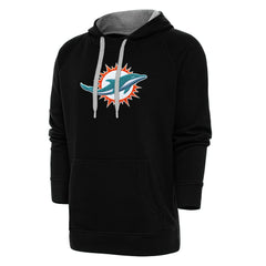 Miami Dolphins Antigua Victory Chenille Pullover Hoodie Black | NFL