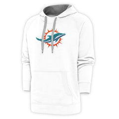Miami Dolphins Antigua Victory Chenille Pullover Hoodie White | NFL