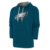 Philadelphia Eagles Antigua Victory Chenille Pullover Hoodie Midnight Green | NFL