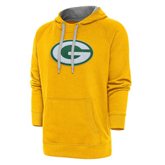 Green Bay Packers Antigua Victory Chenille Pullover Hoodie Gold | NFL