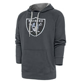 Las Vegas Raiders Antigua Victory Chenille Pullover Hoodie Charcoal | NFL