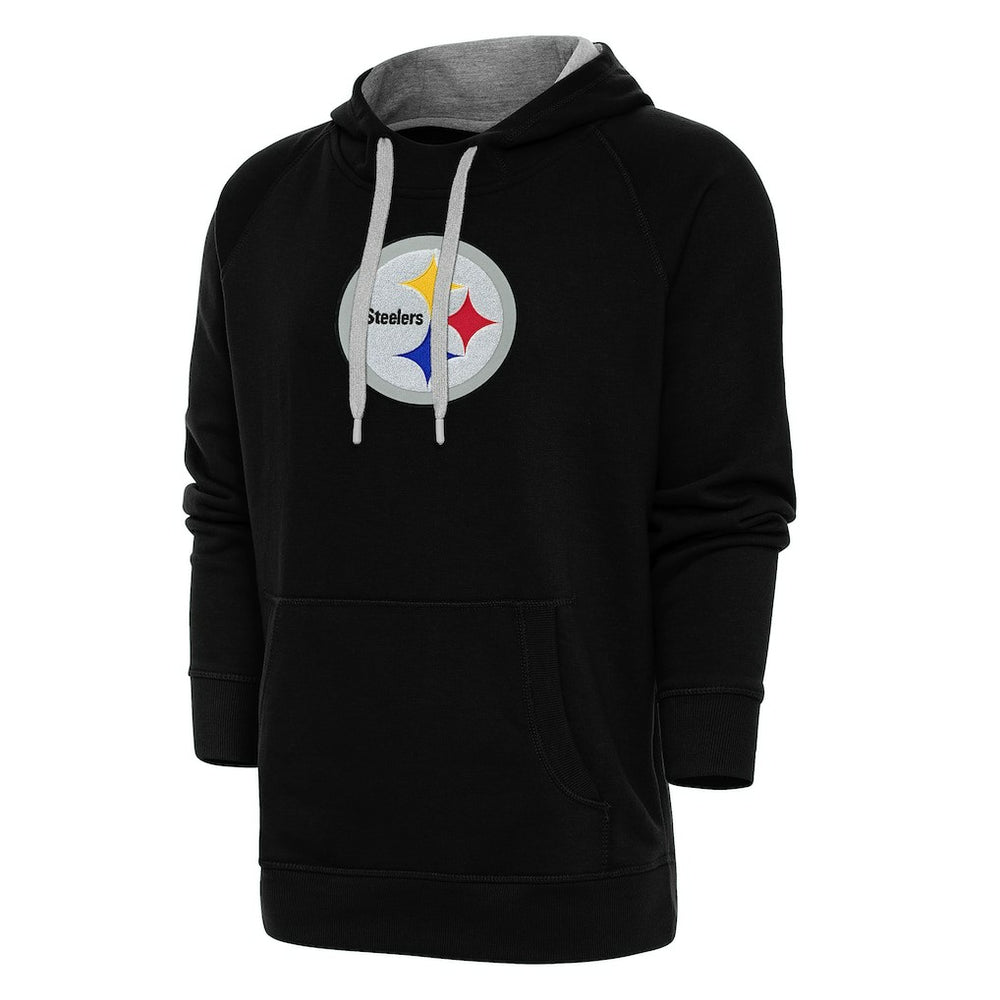 Pittsburgh Steelers Antigua Victory Chenille Pullover Hoodie Black | NFL