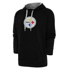 Pittsburgh Steelers Antigua Victory Chenille Pullover Hoodie Black | NFL