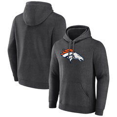 Denver Broncos Primary Team Logo Fitted Pullover Hoodie Charcoal | NFL