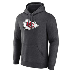 Kansas City Chiefs Primary Team Logo Fitted Pullover Hoodie Charcoal | NFL