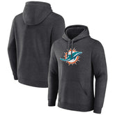 Miami Dolphins Primary Team Logo Fitted Pullover Hoodie Charcoal | NFL