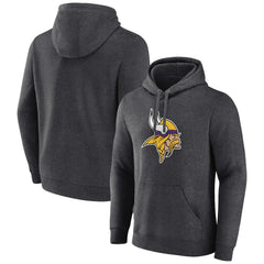 Minnesota Vikings Primary Team Logo Fitted Pullover Hoodie Charcoal | NFL