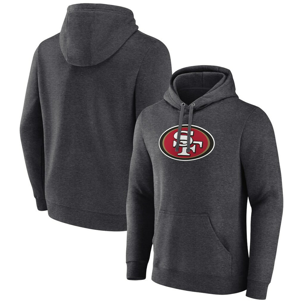 San Francisco 49ers Primary Team Logo Fitted Pullover Hoodie Charcoal | NFL