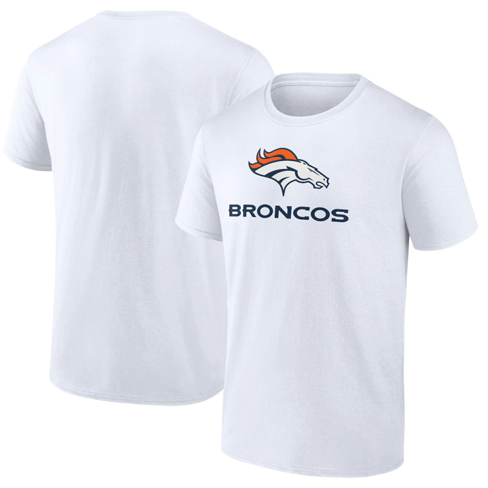 Denver Broncos Logo Team Lockup T-Shirt White | NFL