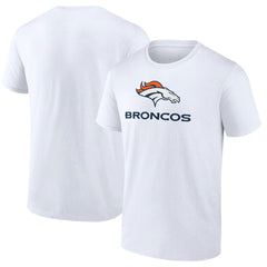 Denver Broncos Logo Team Lockup T-Shirt White | NFL