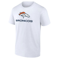 Denver Broncos Logo Team Lockup T-Shirt White | NFL
