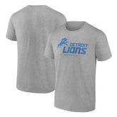 Detroit Lions Logo Team Lockup T-Shirt Heather Gray | NFL