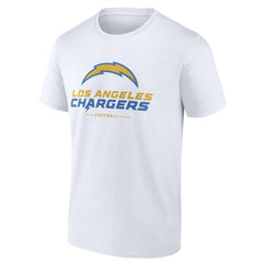 Los Angeles Chargers Logo Team Lockup T-Shirt White | NFL