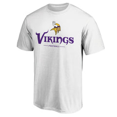 Minnesota Vikings Logo Team Lockup T-Shirt White | NFL