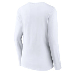 Kansas City Chiefs Women's Logo Team Lockup Long Sleeve V-Neck T-Shirt White | NFL